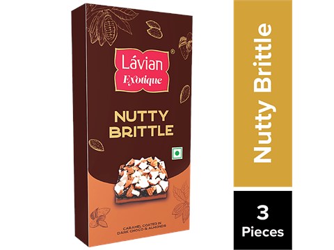 Lavian Exotique Nutty Brittle - Caramel Coated In Dark Choco & Almonds, 48 g