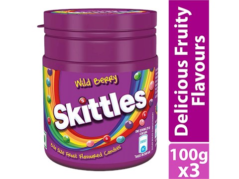 Skittles Wild Berry Bite Size Fruit Flavoured Candies, 100 g