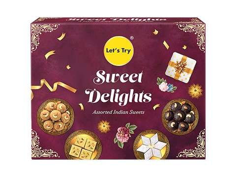 Let's Try Assorted Box Of Indian Sweet Delights, 950 g