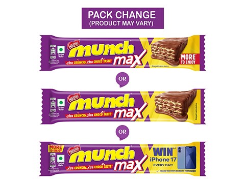 Nestle Munch Max Choco Coated Crunchy Wafer Bar, 38.5 g