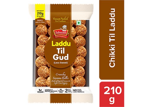 Jabsons Chikki Til Laddu - Sesame Seeds & Jaggery Based Snack, 210 g
