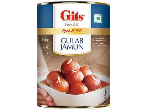 Gits Gulab Jamun - Open & Eat, No Added Preservatives, Colours & Flavours, 8 pcs