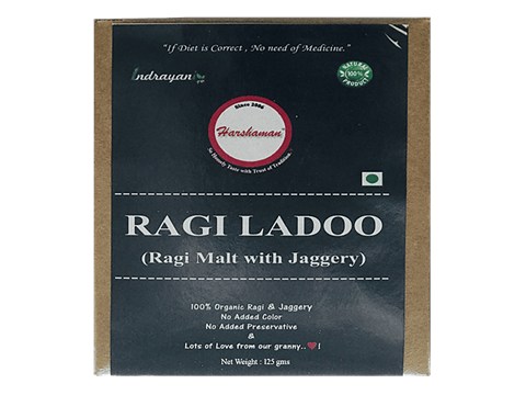 Harshaman Ragi Ladoo - Ragi Malt With Jaggery, Organic, 125 g