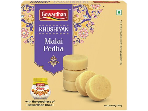 Gowardhan Khushiyan Malai Pedha, 200 g