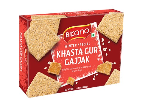Bikano Winter Special Gajjak - Khasta Gur, Healthy, Jaggery & Sesame Based Traditional Dessert, 400 g