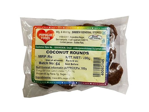 Popular Foods Sweets - Coconut Rounds, 100 g
