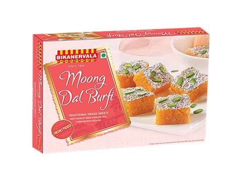 Bikanervala Moong Dal Burfi - Traditional Indian Sweets, Freshly Packed, 400 g