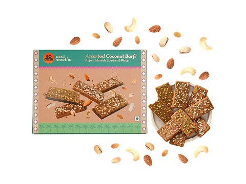 GO DESi Assorted Coconut Barfi, 200 g