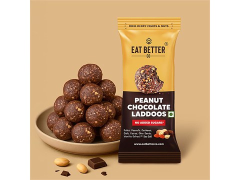 Eat Better Co Peanut & Chocolate Laddoos - No Added Sugar, 95% Dry Fruits, 40 g