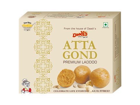 Daadi's Atta Gond Laddoo - Pure Ghee Preparation - Traditional Indian Sweet, 120 g