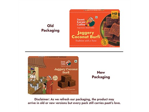 Sweet Karam Coffee Jaggery Coconut Burfi, 150 g