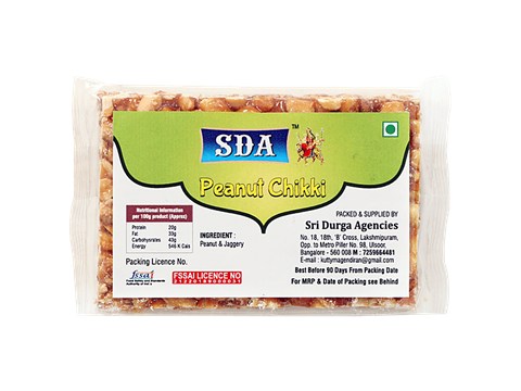 SDA  Peanut Chikki - Made With jaggery, Healthy Snack, Protein Rich, 100 g