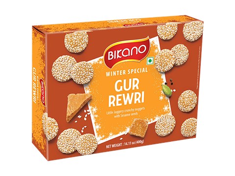Bikano Winter Special Gur Rewari - Healthy Sweet Nuggets With Sesame Seeds, 400 g