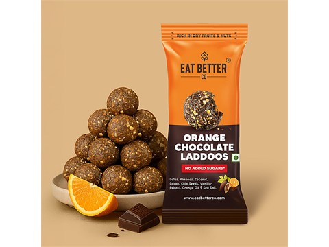 Eat Better Co Orange & Chocolate  Laddoos - No Added Sugar, 95% Dry Fruits, 40 g
