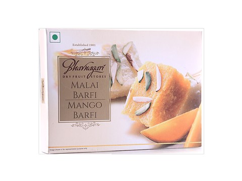 Bhavnagari Dryfruit Store Malai & Mango Barfi, 150 g