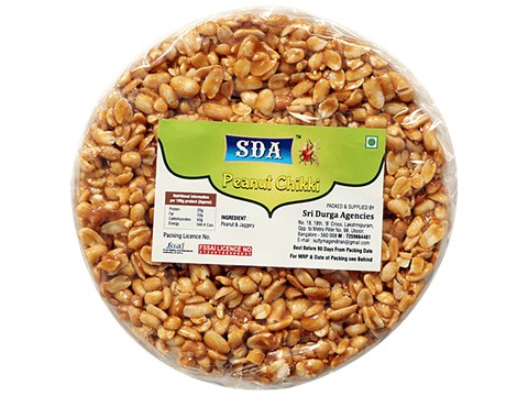 SDA  Peanut Chikki Round - Made With jaggery, Healthy Snack, Protein Rich, 200 g