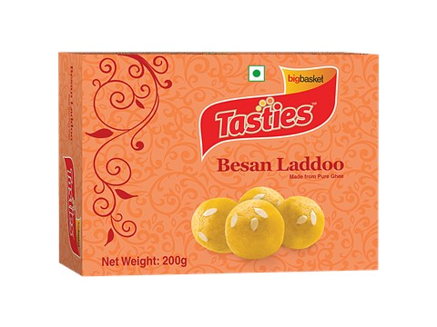Tasties Mithai/Sweets Besan Laddoo - Made With Pure Desi Ghee, 200 g