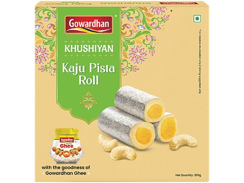 Gowardhan Khushiyan Kaju Pista Roll, 200 g