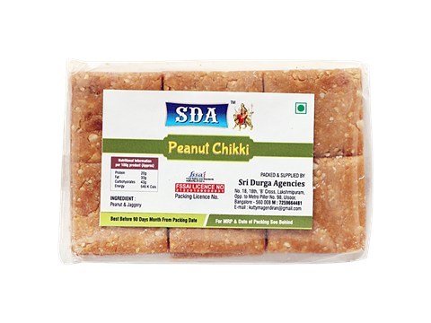 SDA  Peanut Chikki Nice - Made With jaggery, Healthy Snack, Protein Rich, 200 g