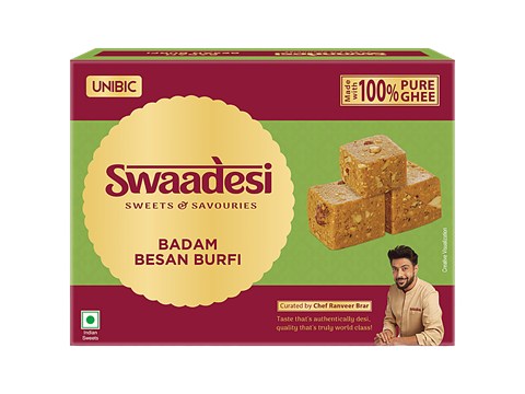 Unibic Swaadesi Badam Besan Barfi - Made With Pure Ghee, 180 g