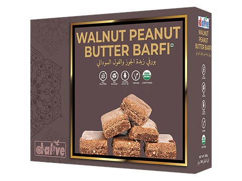 D-Alive Walnut Peanut Butter Barfi Indian Sweets - Mithai, 200 g