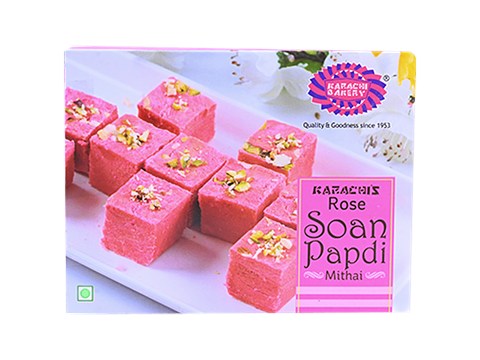 Karachi Bakery Rose Soan Papdi Mithai - Authentic, Rich, Traditional Sweet, 200 g