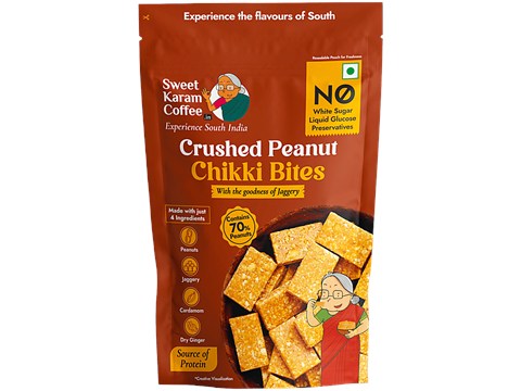 Sweet Karam Coffee Crushed Peanut Chikki Bites, 150 g