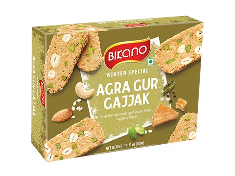 Bikano Agra Gur Gajjak - Sesame Seeds, Jaggery & Nuts Based, Traditional Healthy Dessert, 400 g