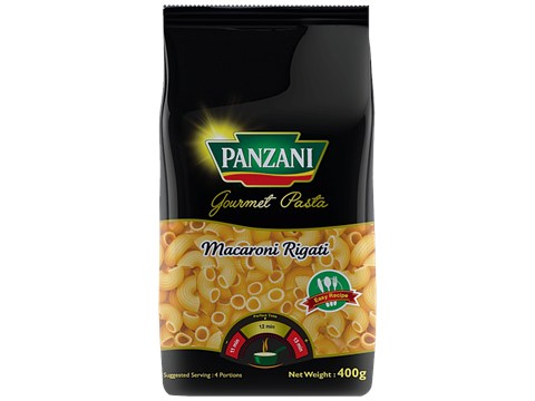 Panzani Macaroni Rigati Pasta - Durum Wheat Semolina, 400 g