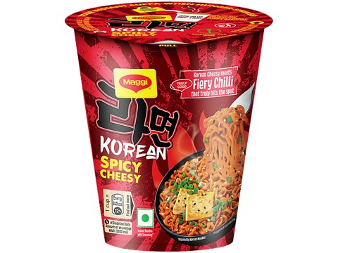 Maggi Korean Spicy Cheesy Instant Noodles With Seasoning, 71.5 g
