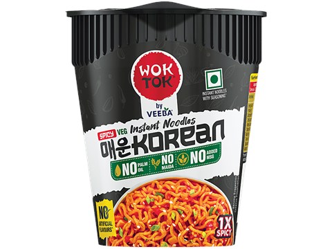 Wok Tok by Veeba Spicy Korean Instant Cup Noodles, Veg, 75.5 g