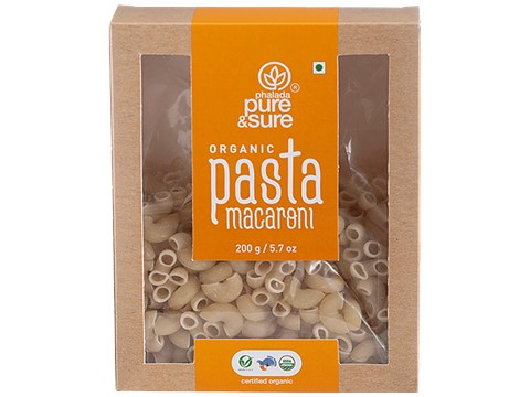 Phalada Pure & Sure Organic Pasta Macaroni - Healthy, Made With Wheat Suji, 200 g