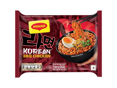 Maggi Korean BBQ Chicken Instant Noodles With Seasonings, 90 g