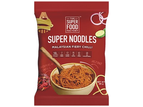 The Super Food Factory  Super Noodles - Malaysian Fiery Chilli, 85 g