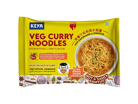 Keya Veg Curry Noodles - Hot & Saucy Ramyun, 83.5 g