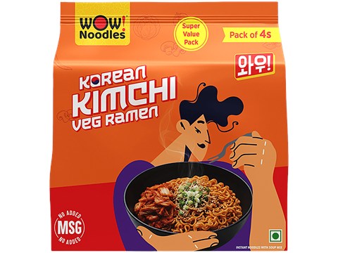 Wow! Noodles Korean Kimchi Veg Ramen, 288 g