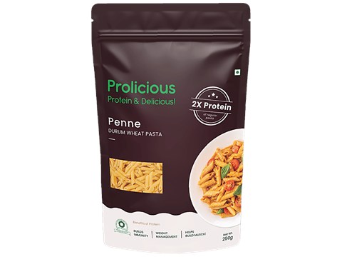 Prolicious Penne Durum Wheat Pasta - Rich In Plant-Based Protein, 250 g