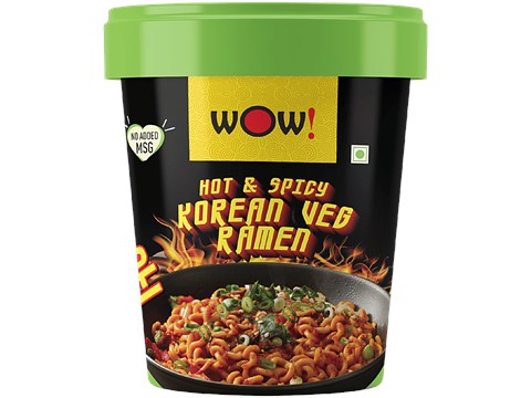 Wow! Noodles Hot & Spicy Korean Veg Ramen Cup Noodles, 90 g