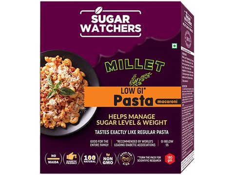 Sugar Watchers Millet Low GI Pasta Macaroni - Diabetic Friendly, No Maida, Natural, 180 g