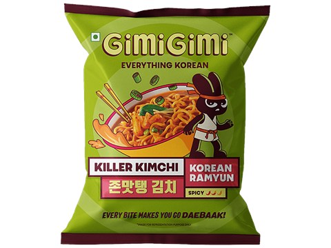 GimiGimi Killer Kimchi Spicy Korean Ramyun, 140 g