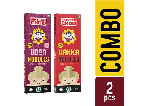 MasterChow Hakka & Udon Noodle Kit - Chinese Style, Premium Quality, Soft, Silky Texture, 300 g