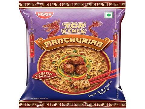 Nissin Top Ramen Fusion Instant Manchurian Noodles - Garlic & Soy Sauce Flavour, 70 g