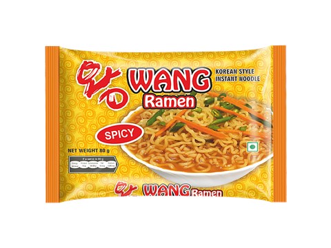 Wang Ramen Korean Style Instant Noodle - Spicy, Non Sticky, 80 g