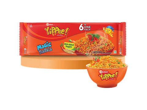 Sunfeast YiPPee! Magic Masala Instant Noodles - 6 In Pack, 408 g
