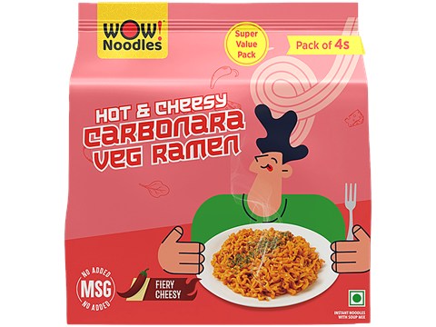 Wow! Noodles Hot & Cheesy Carbonara Veg Ramen, 300 g