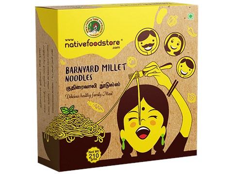 Nativefoodstore Kuthiraivali/Barnyard Noodles - Rich In Fibre & Calcium, Delicious, Healthy, Family Meal, 210 g