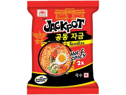 Kab's Jackpot 2x Hot & Spicy Instant Noodles - With Dehydrated Vegetables, 100 g