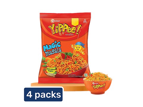 Sunfeast YiPPee! Magic MasalaInstant NoodlesWith Added Veggies, 4x68 g