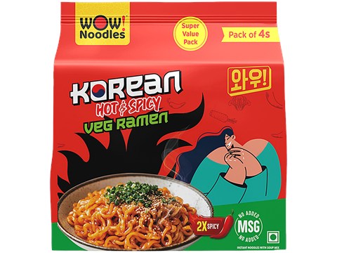 Wow! Noodles Korean Hot & Spicy Veg Ramen, 288 g