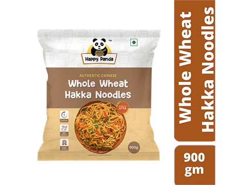HAPPY PANDA Whole Wheat Hakka Noodles - Authentic Chinese, Real Ingredients, 900 g